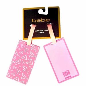 bebe 🩷 NWT Pink Heart Duo Luggage Tags